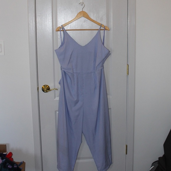 BLUE AND WHITE PIN STRIPE JUMPSUIT WITH POCKETS - Picture 5 of 5